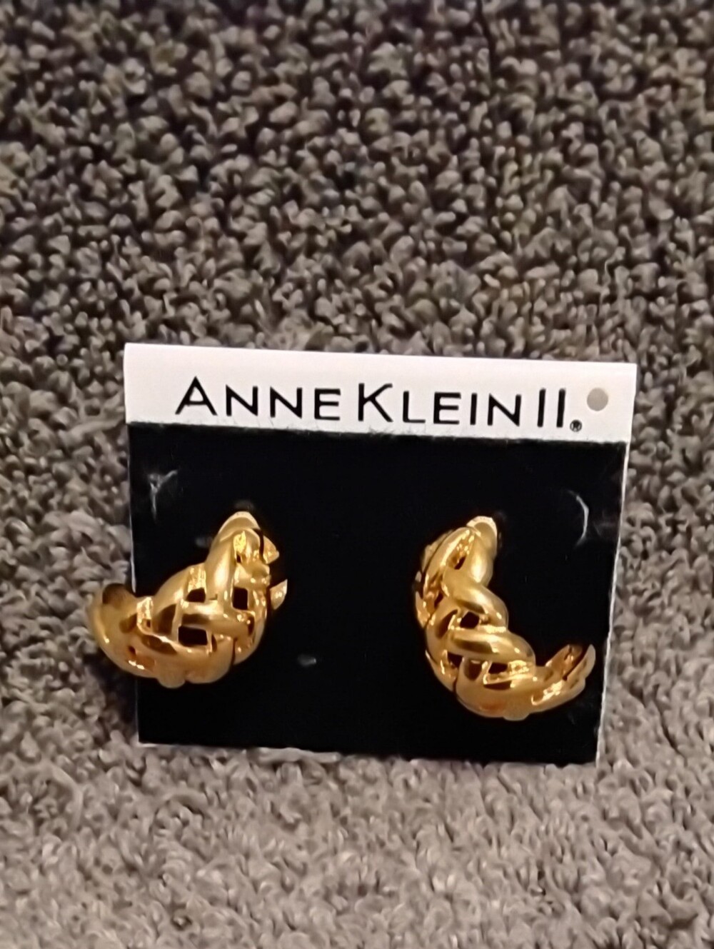 Anne Klein Shiny Gold Braided Half-Hoop Earrings